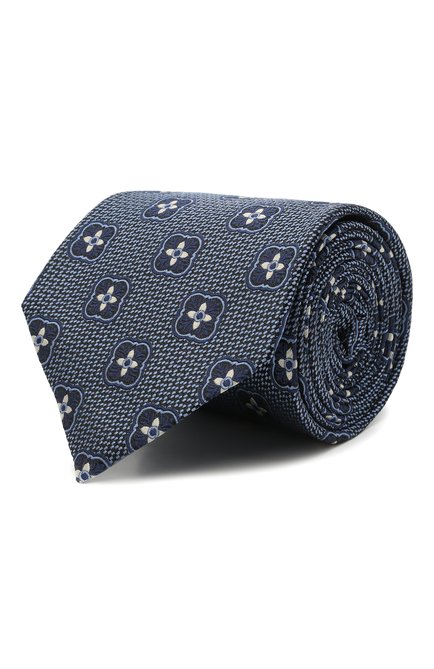 Мужской шелковый галстук ERMENEGILDO ZEGNA темно-синего цвета по цене 28350 руб., арт. Z9D11/18B | Фото 1