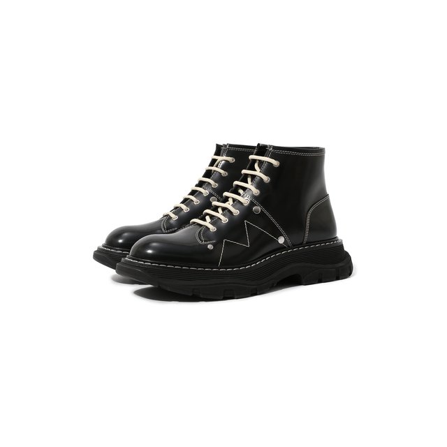 Кожаные ботинки Alexander McQueen Чёрный 595469/WHQSG 5433050