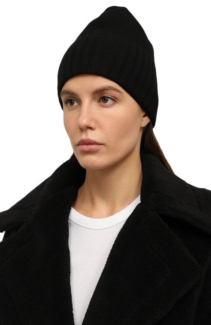 Женская кашемировая шапка NOT SHY черного цвета, арт. 4301030C | Фото 2 (Материал: Кашемир, Шерсть, Текстиль; Нос: Не проставлено; Материал сплава: Проставлено)