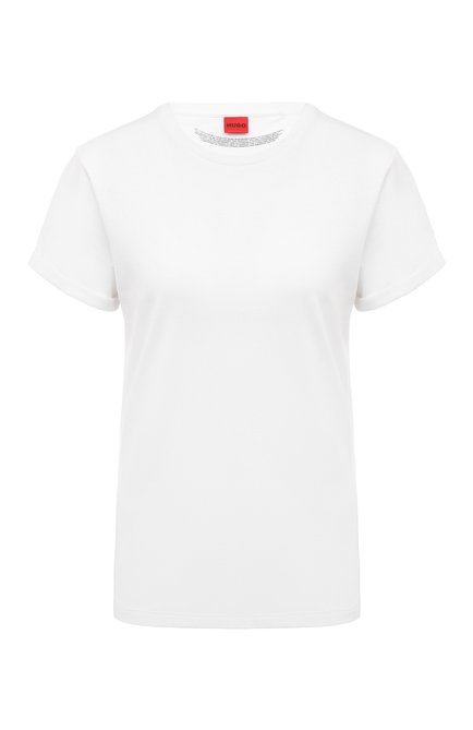 Женская хлопковая футболка HUGO белого цвета по цене 5880 руб., арт. 50417212 | Фото 1