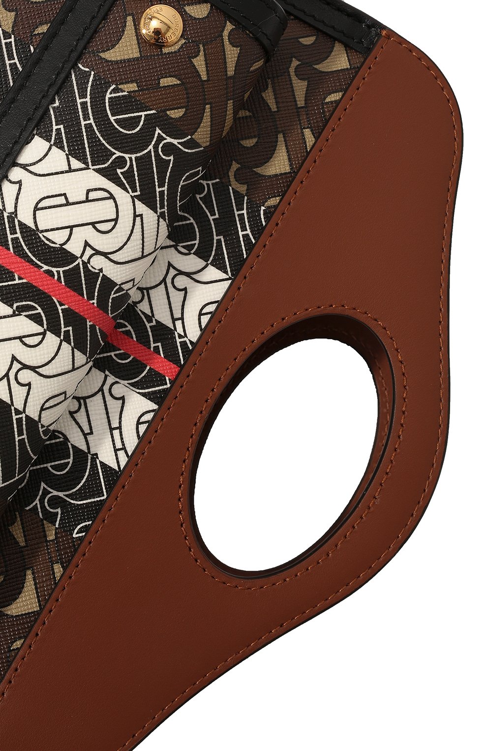 Женская сумка pocket mini BURBERRY коричневого цвета, арт. 8019365 | Фото 2 (Сумки-технические: Сумки через плечо, Сумки top-handle; Размер: mini; Ремень/цепочка: На ремешке; Материал: Экокожа)