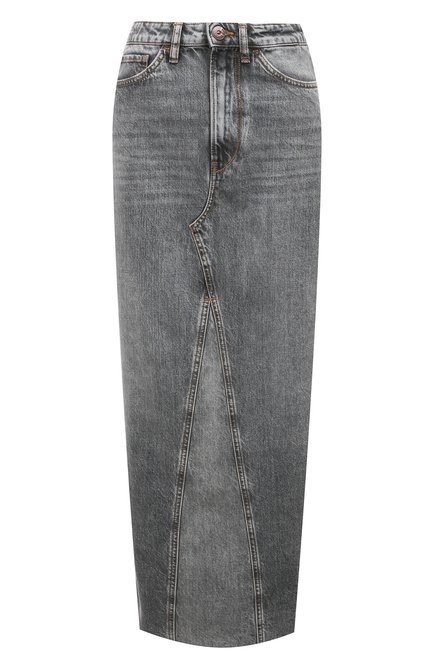 Женская джинсовая юбка 3X1 серого цвета, арт. 31-WS2003-DR0134/BR0NX | Фото 1 (Материал сплава: Проставлено; Драгоценные камни: Проставлено; Длина Ж (юбки, платья, шорты): Макси; Материал внешний: Хлопок)