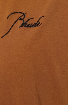 Мужского хлопковая футболка RHUDE бежевого цвета, арт. RHPF23TT11012003 | Фото 5 (Принт: Без принта; Региональные ограничения белый список (Axapta Mercury): Не проставлено; Стили: Гранж; Нос: Не проставлено; Материал внешний: Хлопок; Женское Кросс-КТ: Футболка-одежда)