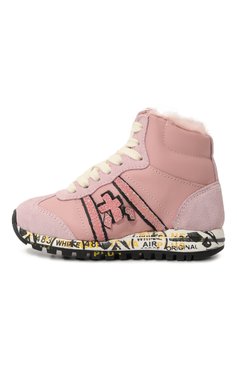 Детские кожаные кроссовки PREMIATA WILL BE розового цвета, арт. 19M81811/ADAM M/20-26 | Фото 2 (Материал утеплителя: Натуральный мех; Материал сплава: Проставлено; Нос: Не проставлено)