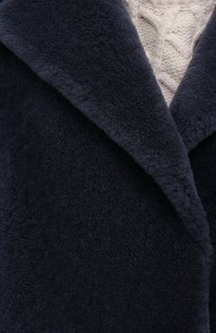 Женская шуба из овчины METEO YVES SALOMON синего цвета, арт. 9WMM61880MERC | Фото 5 (Женское Кросс-КТ: Мех; Рукава: Длинные; Материал внешний: Натуральный мех; Длина (верхняя одежда): До середины бедра; Материал подклада: Хлопок; Стили: Кэжуэл)
