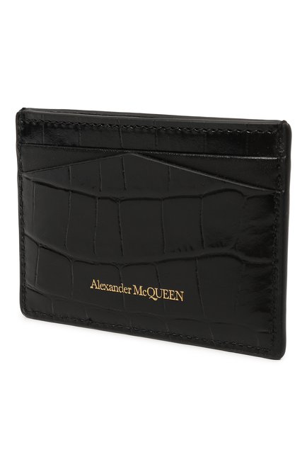 Женский кожаный футляр для кредитных карт ALEXANDER MCQUEEN черного цвета, арт. 632038/1JMFG | Фото 2 (Материал: Натуральная кожа)