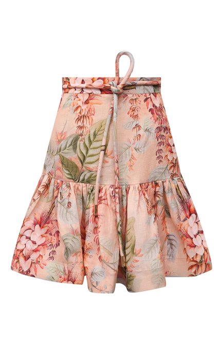 Женская льняная юбка ZIMMERMANN кораллового цвета по цене 62050 руб., арт. 1198SCAN | Фото 1