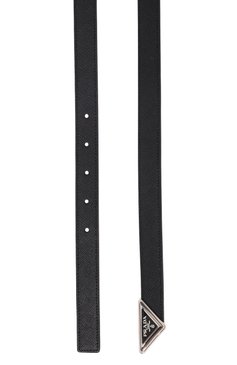 Женский кожаный ремень PRADA черного цвета, арт. 1CC522-053-F0632 | Фото 3 (Материал: Натуральная кожа; Кросс-КТ: Тонкие)