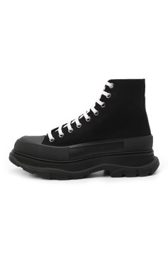 Мужские текстильные ботинки tread slick ALEXANDER MCQUEEN черного цвета, арт. 604254/W4L32 | Фото 4 (Материал внешний: Текстиль; Мужское Кросс-КТ: Ботинки-обувь; Материал внутренний: Натуральная кожа; Материал утеплителя: Без утеплителя; Подошва: Массивная)