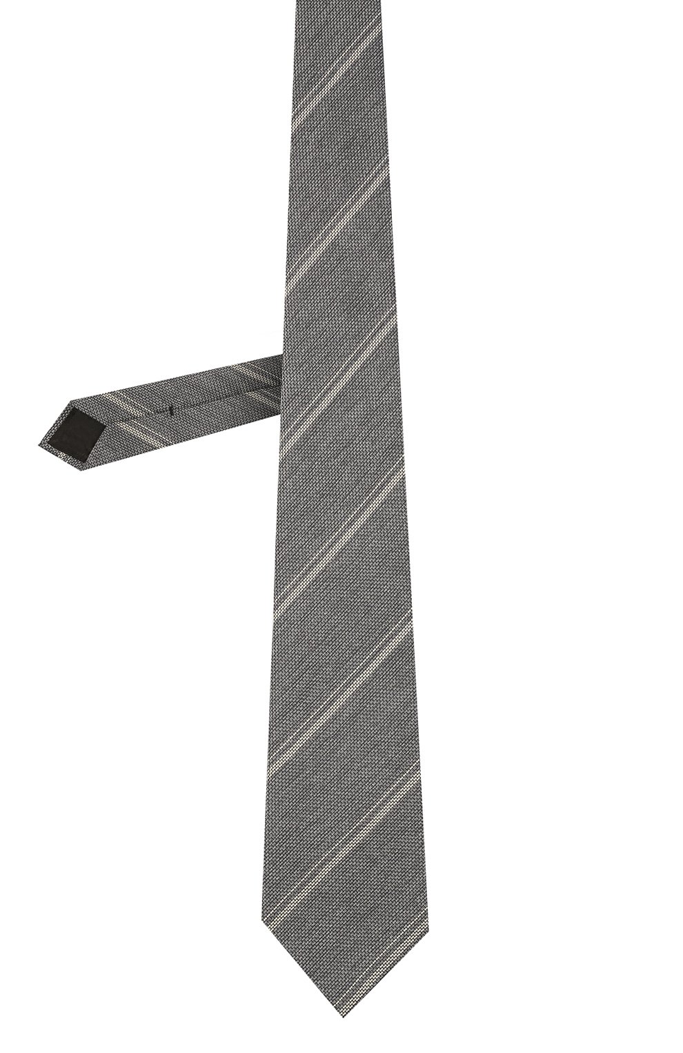 Мужской шел ковый галстук BRIONI светло-серого цвета, арт. 062H00/01411 | Фото 2 (Принт: С принтом; Материал: Текстиль, Шелк; Материал сплава: Проставлено; Нос: Не проставлено)
