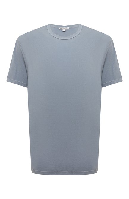 Мужская хлопковая футболка JAMES PERSE голубого цвета, арт. MLJ3311 | Фото 1 (Материал сплава: Проставлено; Рукава: Короткие; Драгоценные камни: Проставлено; Материал внешний: Хлопок; Длина (для топов): Стандартные)