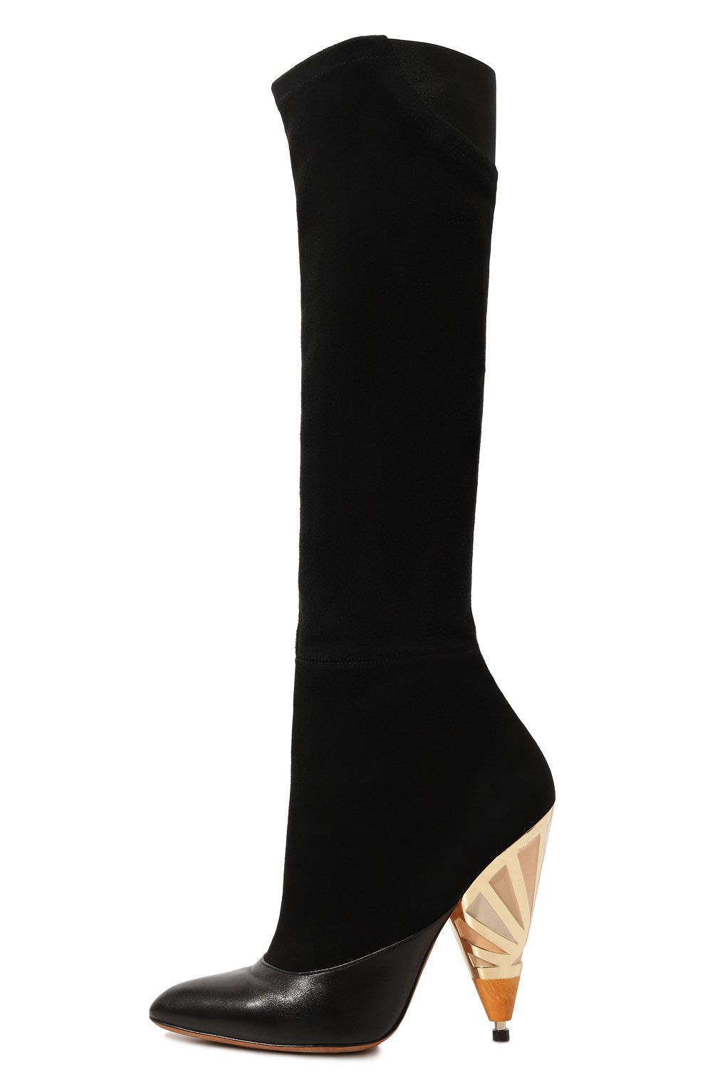 Комбинированные сапоги на декорированном каблуке Givenchy BE0/9104/041 Фото 4