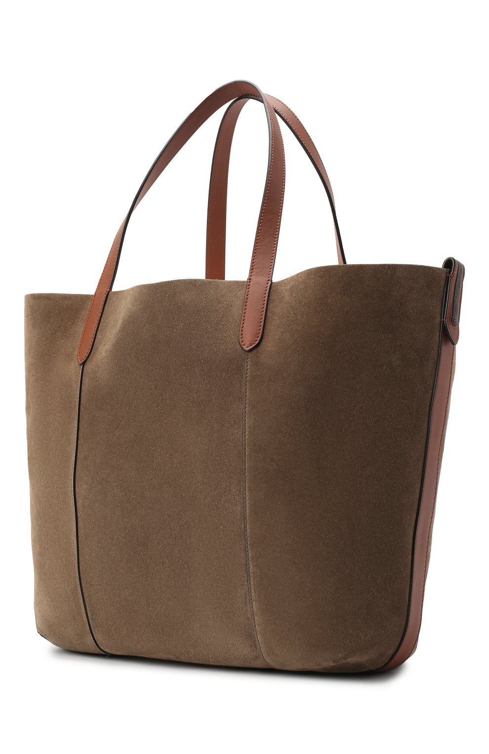 Женский сумка-шопер  BRUNELLO CUCINELLI темно-бежевого цвета, арт. MBRVD2103P | Фото 3 (Сумки-технические: Сумки-шопперы; Материал: Натуральная кожа; Размер: large)