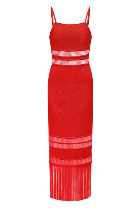 Женское платье CULT GAIA красного цвета, арт. KD1215YN | Фото 1 (Драгоценные камни: Проставлено; Длина Ж (юбки, платья, шорты): Макси; Материал сплава: Проставлено; Материал внешний: Вискоза, Синтетический материал)