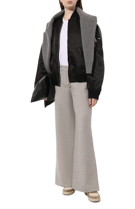 Женские кашемировые брюки FREEAGE серого цвета, арт. WS24.PT110.3070.901 | Фото 2 (Материа л сплава: Проставлено; Материал внешний: Кашемир, Шерсть; Драгоценные камни: Проставлено; Длина (брюки, джинсы): Стандартные)