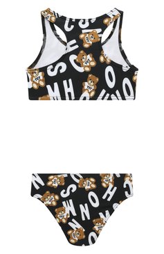 Детского раздельный купальник MOSCHINO черного цвета, арт. HDL00P/LKA00/4-8 | Фото 2 (Девочки Кросс-КТ: Купальники-пляж; Региональные ограничения белый список (Axapta Mercury): Не проставлено; Материал внешний: Синтетический материал; Материал сплава: Проставлено; Нос: Не проставлено)