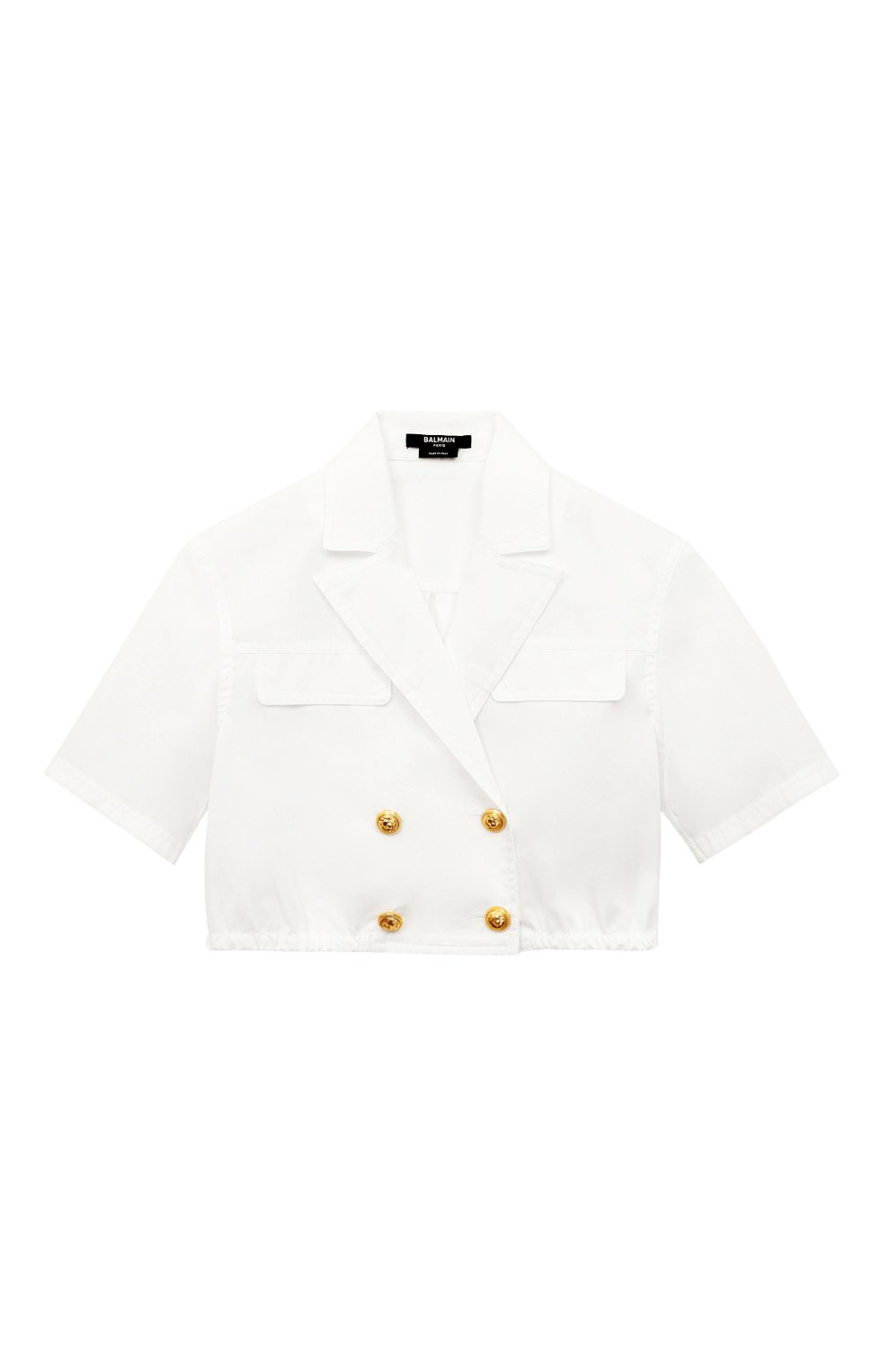 Блузы Balmain, Укороченная блузка Balmain, Италия, Белый, Хлопок: 100%;, 13371669  - купить
