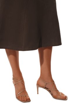 Женские кожаные босоножки manilla GIANVITO ROSSI бежевого цвета, арт. G32063.70RIC.NAPPEAH | Фото 3 (Каблук высота: Высокий, Средний; Материал внутренний: Натуральная кожа; Каблук тип: Шпилька; Подошва: Плоская)