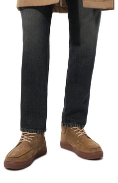 Мужские замшевые ботинки INUIKII бежевого цвета, арт. 50202-061 | Фото 3 (Материал утеплителя: Натуральный мех; Мужское Кросс-КТ: Ботинки-обувь, зимние ботинки; Подошва: Массивная; Материал внешний: Замша)
