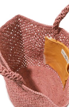 Женская сумка SANS-ARCIDET розового цвета, арт. KAPITY LACY-K/M | Фото 5 (Женское Кросс-КТ: Сумка-пляжные сумки; Материал сплава: Проставлено; Материал: Растительное волокно; Драгоценные камни: Проставлено; Размер: large)