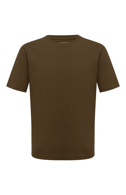 Мужская хлопковая футболка BOTTEGA VENETA хаки цвета по цене 31650 руб., арт. 649055/VF1U0 | Фото 1