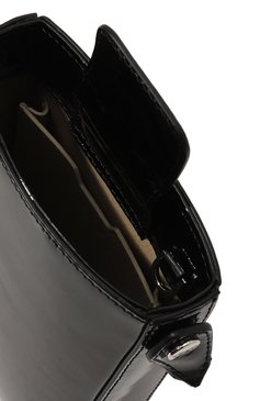 Женская сумка note BY FAR черного цвета, арт. 23SSNT0BLPSMA | Фото 5 (Сумки-технические: Сумки через плечо, Сумки top-handle; Материал: Натуральная кожа, Натуральная замша; Материал сплава: Проставлено; Размер: mini; Ремень/цепочка: На ремешке; Драгоценные камни: Проставлено)