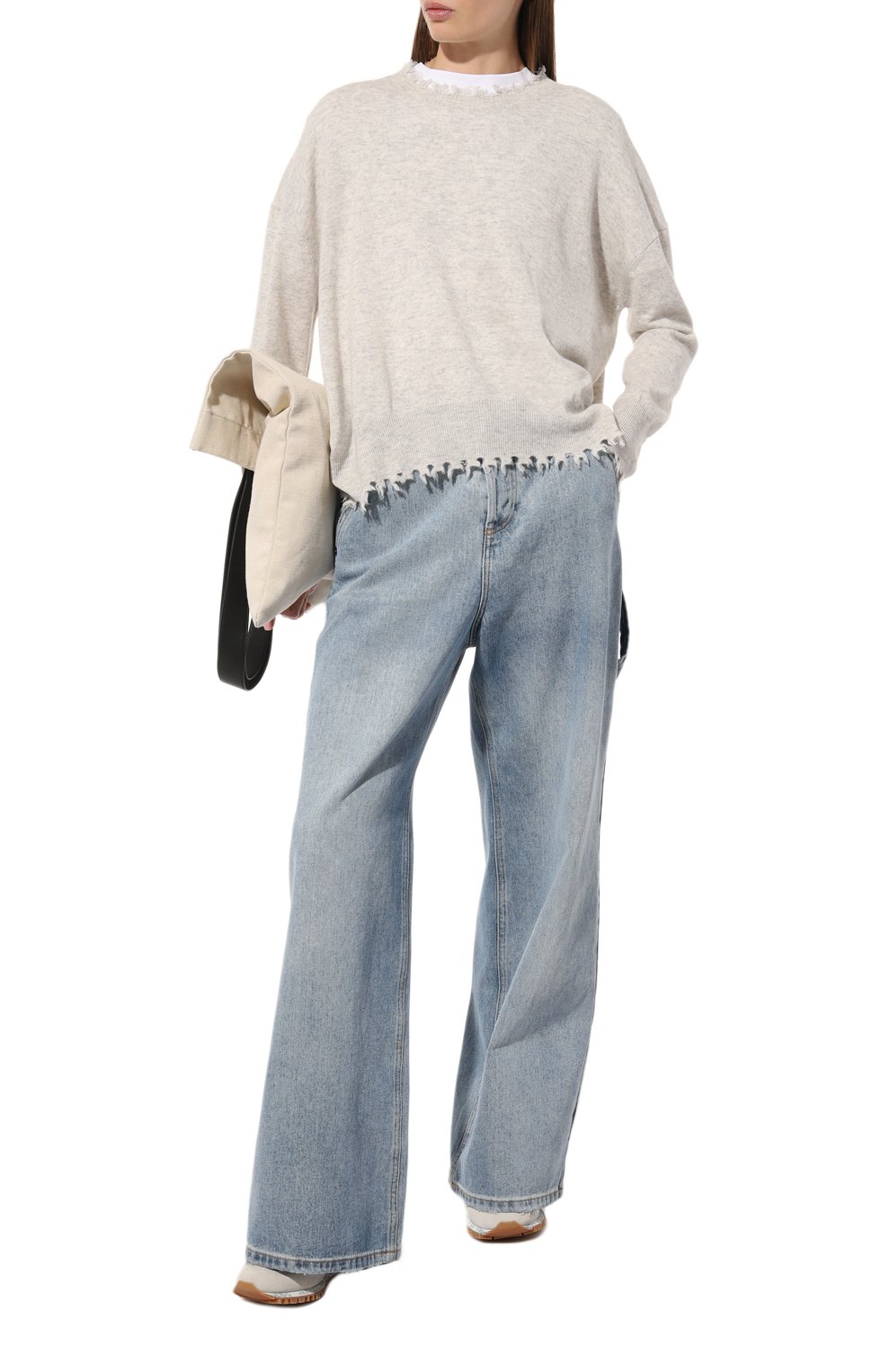 Женский кашемировый пуловер ADDICTED серого цвета, арт. MK220 | Фото 2 (Материал внешний: Шерсть, Кашемир; Рукава: Длинные; Длина (для топов): Стандартные; Женское Кросс-КТ: Пуловер-одежда; Стили: Кэжуэл)