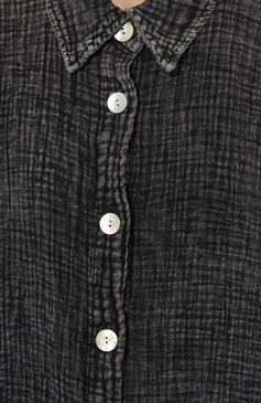Женская хлопковая рубашка ELECTRIC&ROSE темно-серого цвета, арт. LFCV173ACI | Фото 5 (Рукава: Длинные; Принт: Без принта; Женское Кросс-КТ: Рубашка-одежда; Длина (для топов): Удлиненные; Материал сплава: Проставлено; Материал внешний: Хлопок; Драгоценные камни: Проставлено; Стили: Кэжуэл)