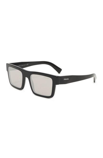 Мужские солнцезащитные очки PRADA черного цвета, арт. SPR19W-E1AB-F02B0-052 | Фото 1 (Тип очков: С/з; Кросс-КТ: С/з-мужское; Оптика Гендер: оптика-мужское; Очки форма: Квадратные)