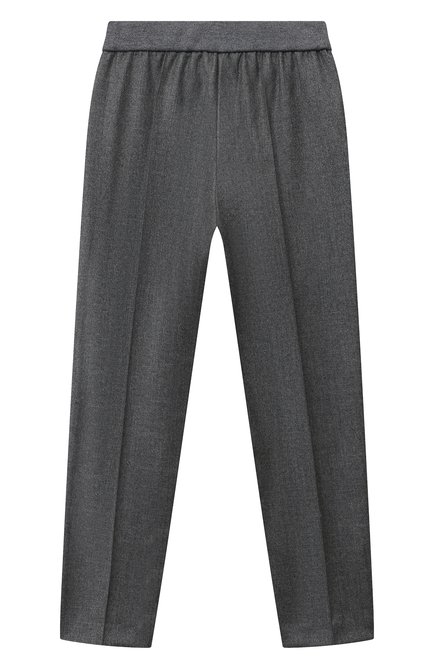 Детские брюки BALMAIN серого цвета, арт. BT6T60 | Фото 2 (Материал внешний: Шерсть; Нос: Не проставлено; Материал сплава: Проставлено)