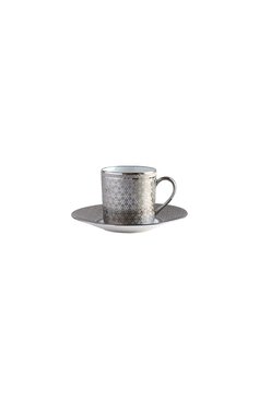 Кофейная чашка с блюдцем divine BERNARDAUD серебряного цвета, арт. 1388/79 | Фото 1 (Интерьер_коллекция: Divine; Ограничения доставки: fragile-2)