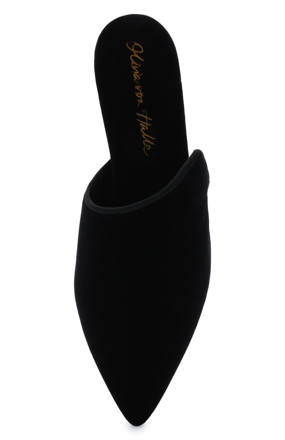 Женского домашние туфли OLIVIA VON HALLE черного цвета, арт. SL0006 | Фото 6 (Материал внешний: Текстиль; Подошва: Платформа; Каблук высота: Низкий; Материал внутренний: Натуральная кожа, Текстиль)