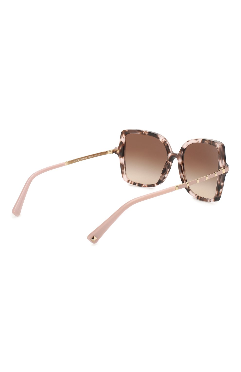 Женские солнцезащитные очки VALENTINO коричневого цвета, арт. 4072-509813 | Фото 4 (Тип очков: С/з; Оптика Гендер: оптика-женское; Очки форма: Бабочка)