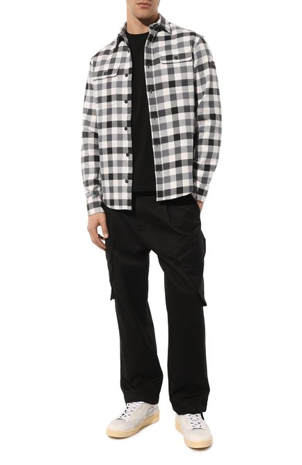 Мужская хлопковая рубашка PAUL&SHARK серого цвета, арт. 13313150 | Фото 2 (Драгоценные камни: Проставлено; Материал внешний: Хлопок; Рукава: Длинные; Длина (для топов): Стандартные; Материал сплава: Проставлено)
