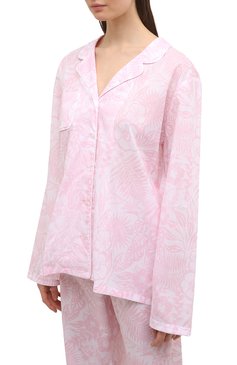 Женская хлопковая пижама DEREK ROSE светло-розового цвета, арт. 2029-LEDB042 | Фото 2 (Рукава: Длинные; Длина Ж (юбки, платья, шорты): Мини; Длина (брюки, джинсы): Стандартные; Длина (для топов): Стандартные; Материал внешний: Хлопок)