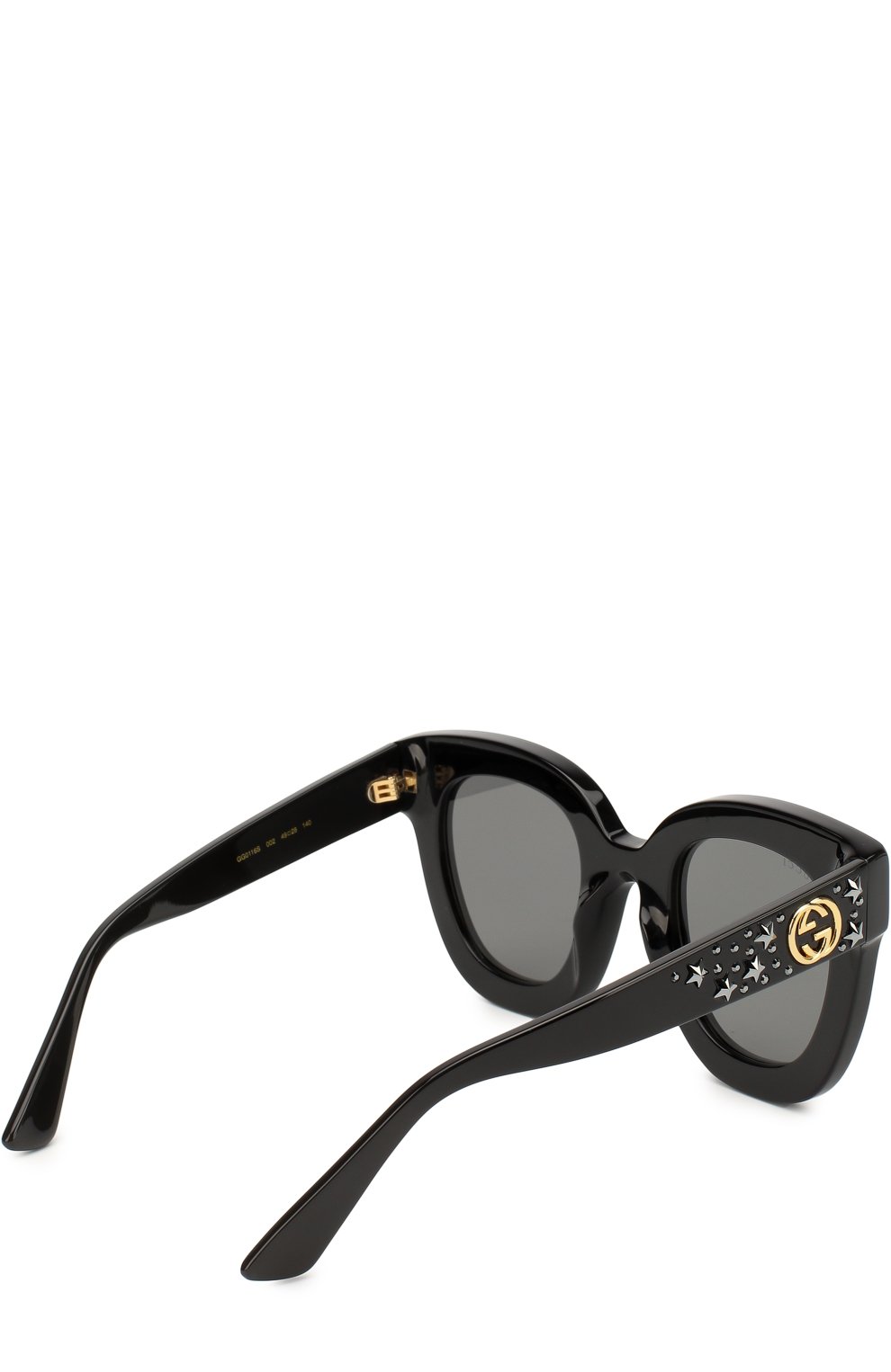 Женские солнцезащитные очки GUCCI черного цвета, арт. GG0116 002 | Фото 4 (Материал внутренний: Не назначено; Региональные ограничения белый список (Axapta Mercury): Не проставлено, RU; Нос: Не проставлено; Тип очков: С/з)