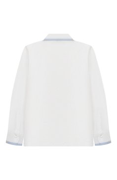 Детская хлопковая рубашка ALETTA белого цвета, арт. AM220778LR-32/9A-16A | Фото 2 (Рукава: Дл инные; Материал сплава: Проставлено; Материал внешний: Хлопок; Стили: Классический; Драгоценные камни: Проставлено)