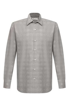 Мужская хлопковая рубашка LORO PIANA коричневого цвета, арт. FAL4361 | Фото 1 (Манжеты: На пуговицах; Принт: Клетка; Воротник: Кент; Рукава: Длинные; Случай: Повседневный; Длина (для топов): Стандартные; Рубашки М: Slim Fit; Региональные ограничения белый список (Axapta Mercury): RU; Материал внешний: Хлопок; Мужское Кросс-КТ: Рубашка-одежда; Стили: Кэжуэл)