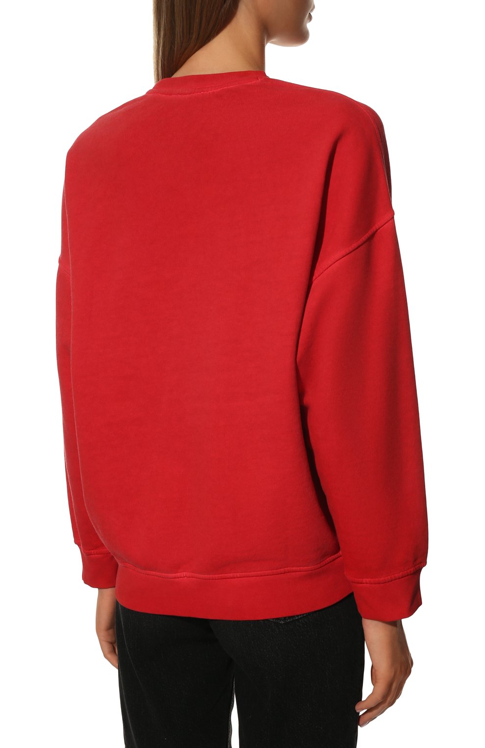 Женский хлопковый свитшот N21 красного цвета, арт. 22I N2M0/E031/6326 | Фото 4 (Рукава: Длинные; Длина (для топов): Стандартные; Материал внешний: Хлопок; Стили: Спорт-шик; Женское Кросс-КТ: Свитшот-одежда)