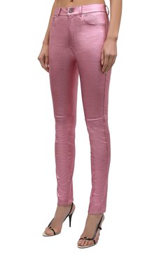 Женские кожаные брюки SAINT LAURENT розового цвета, арт. 619744/YC2XG | Фото 3 (Стили: Гламурный; Длина (брюки, джинсы): Стандартные; Женское Кросс-КТ: Брюки-одежда, Кожаные брюки; Региональные ограничения белый список (Axapta Mercury): RU; Материал сплава: Проставлено; Материал внешний: Натураль ная кожа; Драгоценные камни: Проставлено; Силуэт Ж (брюки и джинсы): Узкие; Материал подклада: Хлопок)