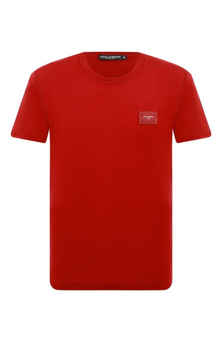 Мужская хлопковая футболка DOLCE & GABBANA красного цвета по цене 48100 руб., арт. G8KJ9T/FU7EQ | Фото 1