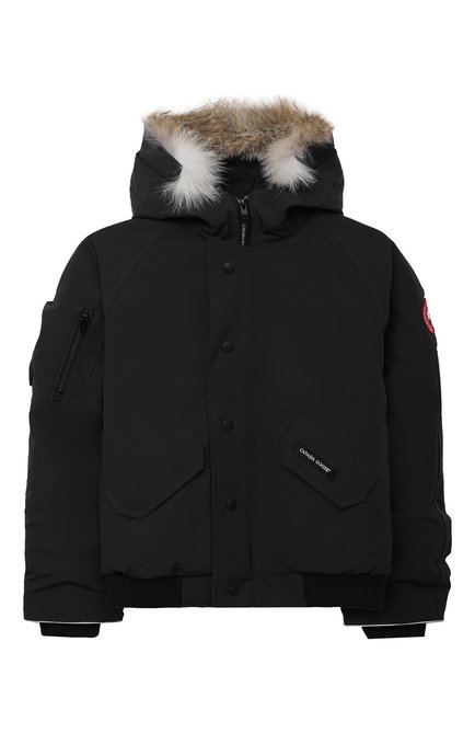 Детского пуховая куртка rundle с меховой отделкой на капюшоне CANADA GOOSE черного цвета по цене 54300 руб., арт. 7995Y | Фото 1