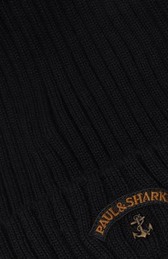 Мужская шерстяная шапка PAUL&SHARK темно-синего цвета, арт. C0P712 | Фото 3 (Материал: Текстиль, Шерсть; Кросс-КТ: Трикотаж; Материал сплава: Проставлено; Нос: Не проставлено)