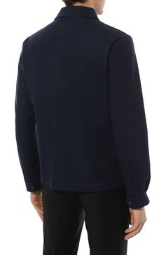 Мужская шерстяная куртка-рубашка SARTORIO темно-синего цвета, арт. SFURATS0693702 | Фото 4 (Кросс-КТ: Куртка; Мужское Кросс-КТ: шерсть и кашемир; Материал внешний: Шерсть; Рукава: Длинные; Материал сплава: Проставлено; Драгоценные камни: Проставлено; Длина (верхняя одежда): Короткие; Стили: Кэжуэл)