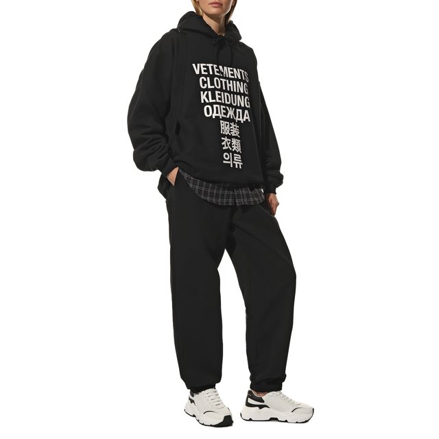 Хлопковые джоггеры VETEMENTS  UA53SP600B 1606/W Фото 2