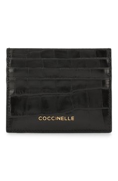 Женский кожаный футляр для кредитных карт COCCINELLE черного цвета, арт. E2 EX6 12 95 01 | Фото 1 (Материал: Натуральная кожа; Статус проверки: Проверено, Проверена категория)