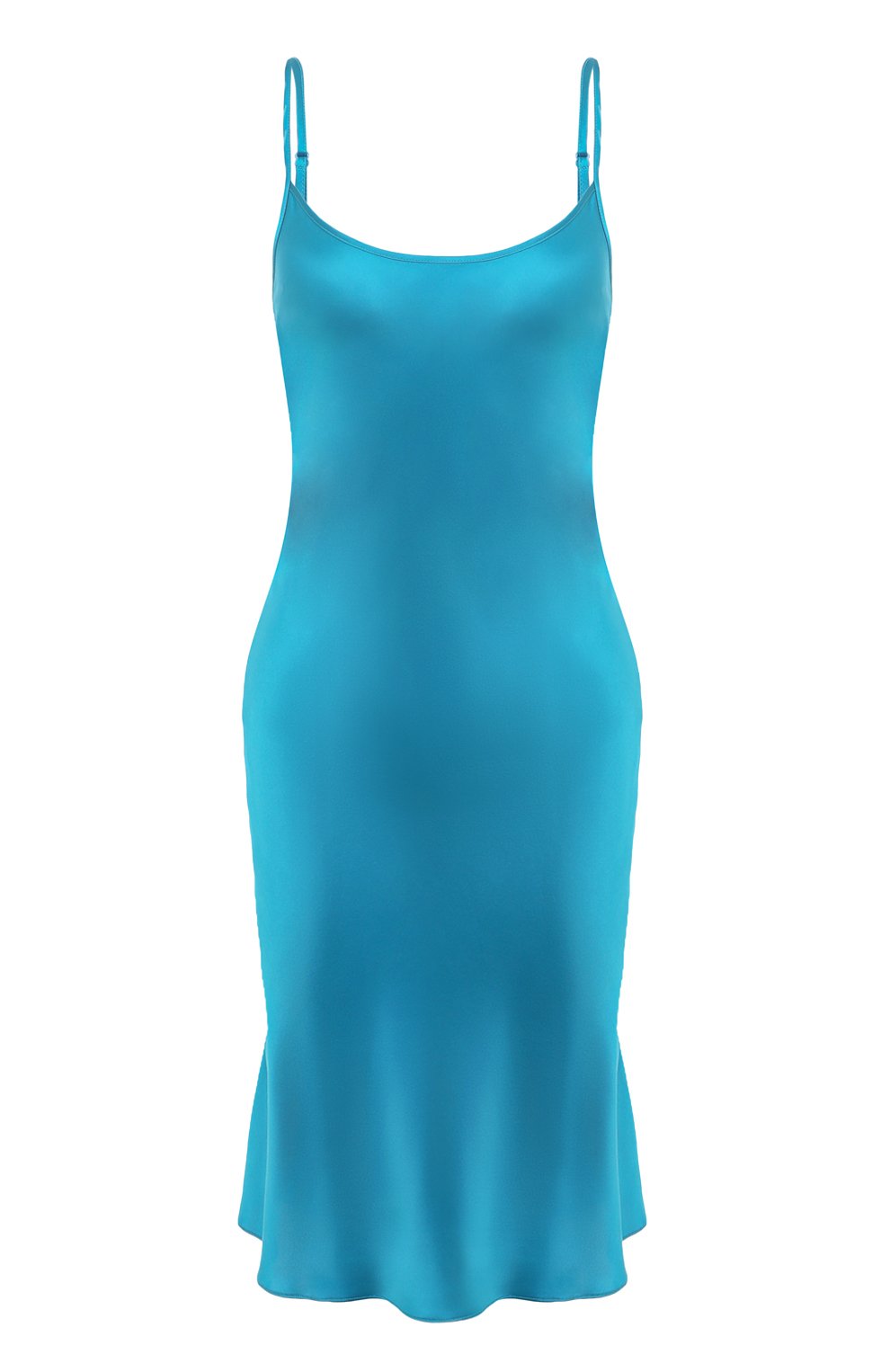 Женская шелковая сорочка LUNA DI SETA голубого цвета, арт. VLST08015 | Фото 1 (Материал внешний: Шелк; Материал сплава: Проставлено;  Нос: Не проставлено)