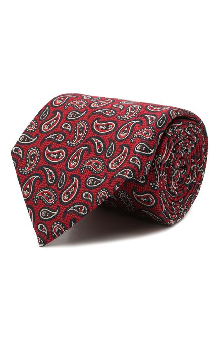 Мужской шелковый галстук ERMENEGILDO ZEGNA бордового цвета, арт. Z9D12/18B | Фото 1 (Принт: С принтом; Материал: Шелк, Текстиль)