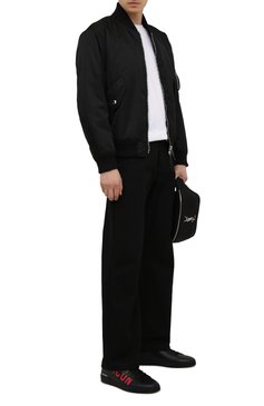 Мужские кожаные кеды DSQUARED2 черного цвета, арт. SNM0188 01500001 | Фото 2 (Материал внутренний: Натуральная кожа; Стили: Классический; Материал утеплителя: Без утеплителя; Подошва: Плоская)