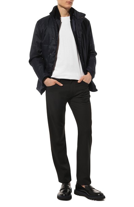 Мужская утепленная куртка CANALI темно-синего цвета, арт. 030349/SY02202 | Фото 2 (Рукава: Длинные; Материал подклада: Синтетический материал; Длина (верхняя одежда): Короткие; Материал внешний: Синтетический материал; Мужское Кросс-КТ: утепленные куртки; Кросс-КТ: Куртка; Стили: Кэжуэл)